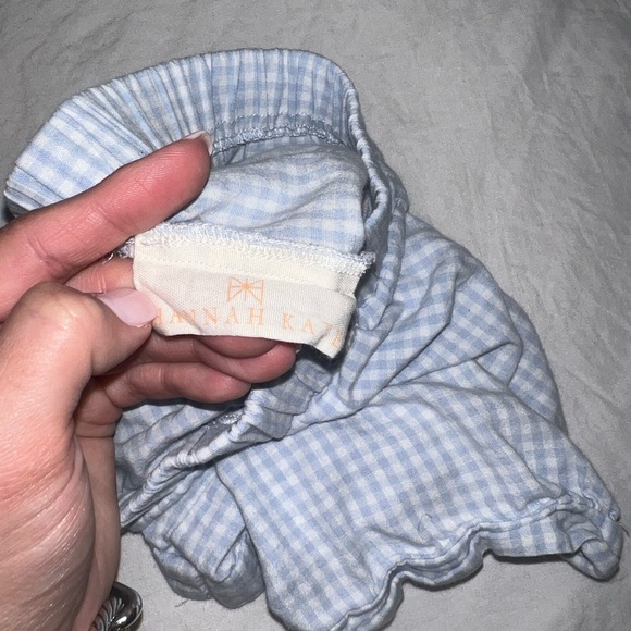 Hannah Kate Blue and White Gingham Shorts - Picture 3 of 3